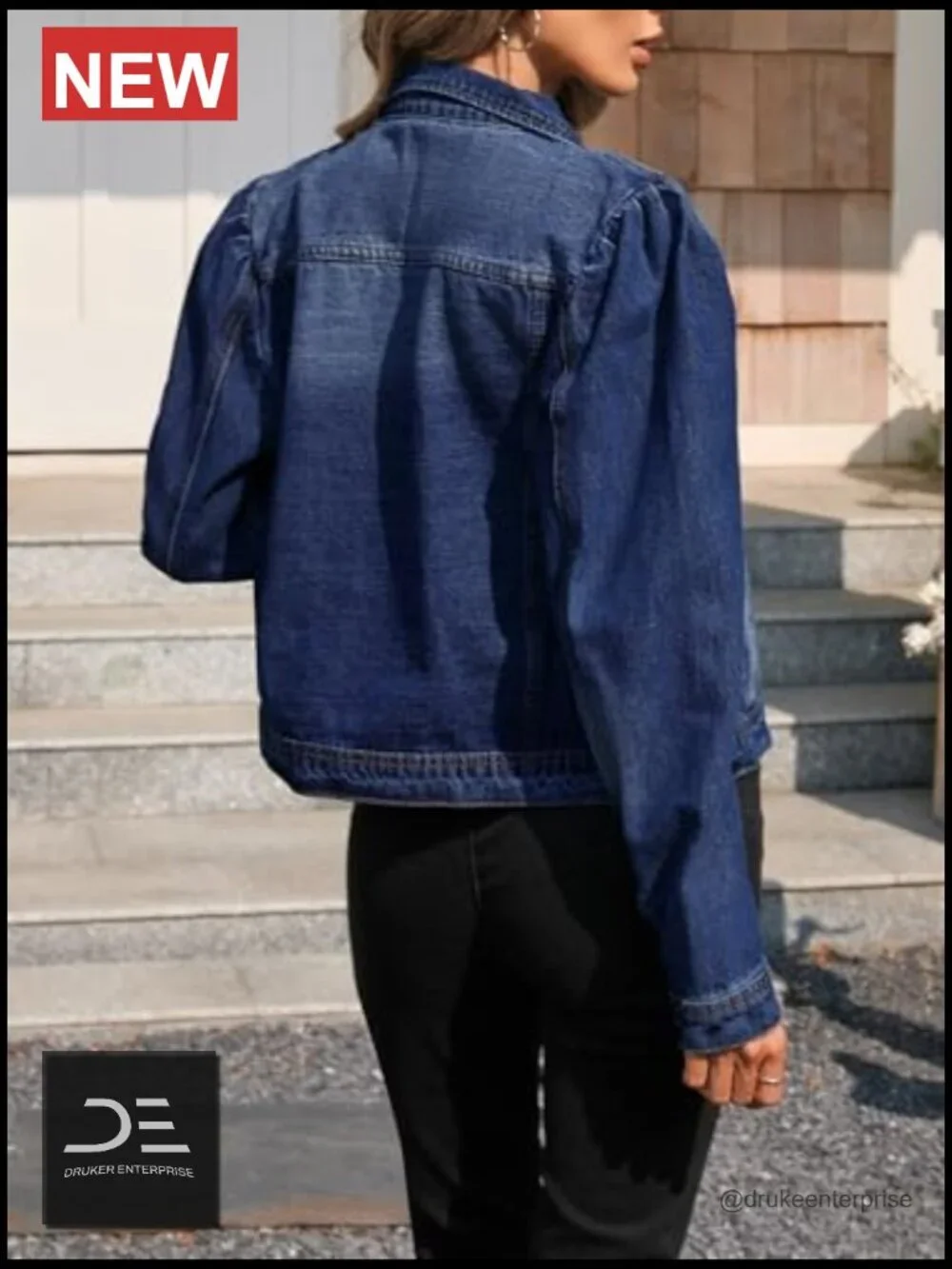 Puff Sleeve Cropped Denim Jacket Button Down Jean Jacket Western